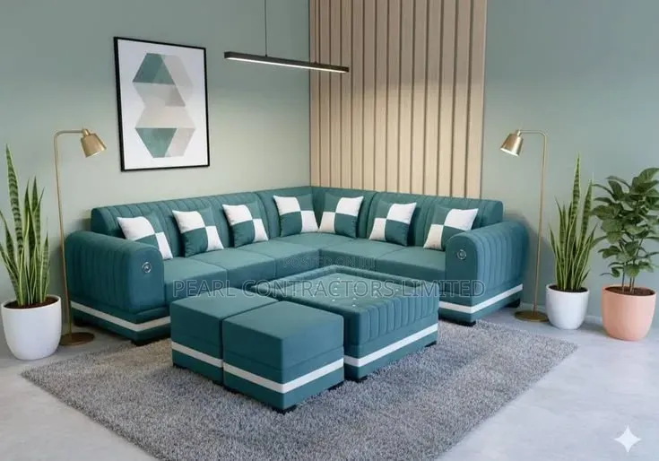 Sofas/L Sofa Couches With Poufs in Any Colour/Material 1,900,000/-