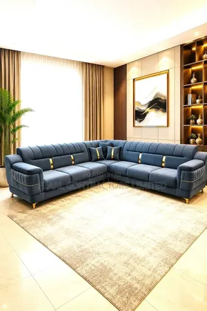 Sofas/6 Seaters L Sofas With Poufs in Any Colour/Material