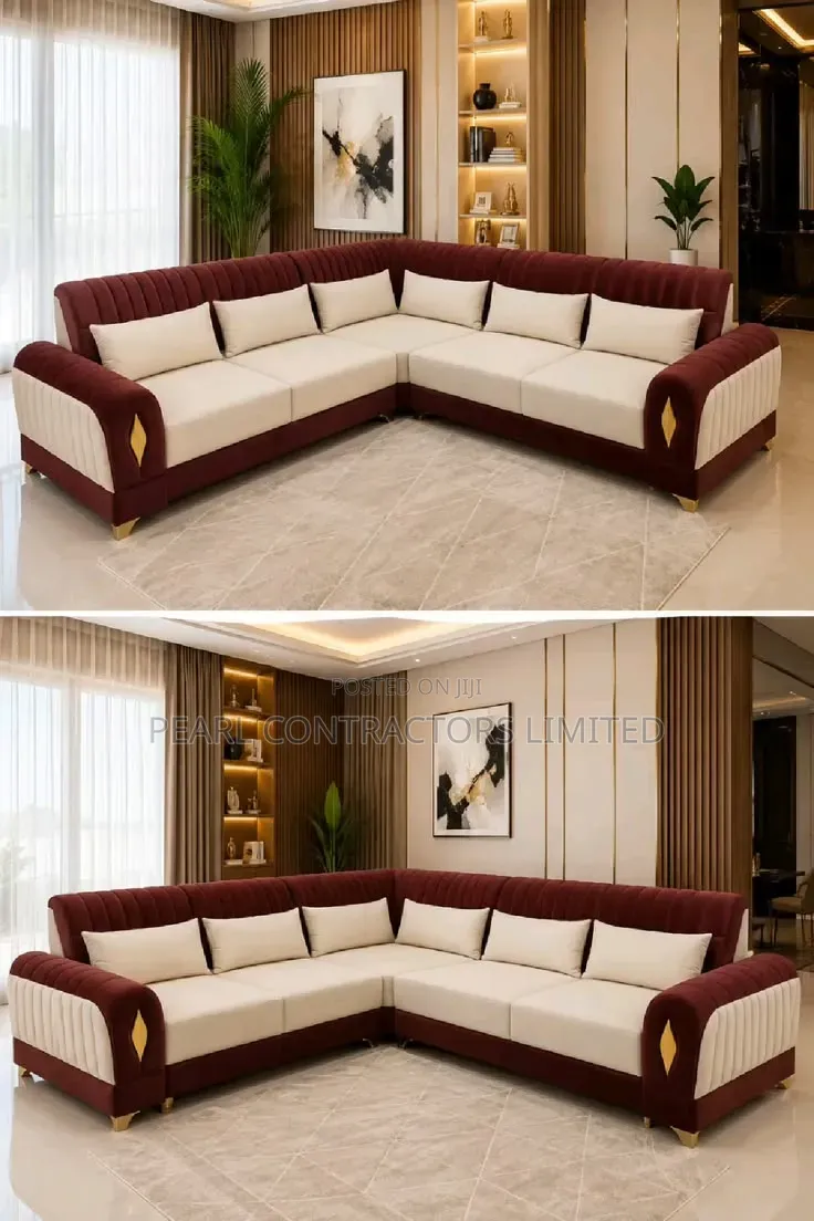 Sofas/6 Seaters L Sofas With Poufs in Any Colour/Material