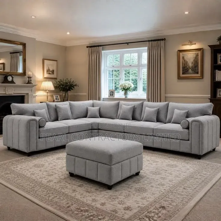 Sofas/6 Seaters L Sofas With Poufs in Any Colour/Material