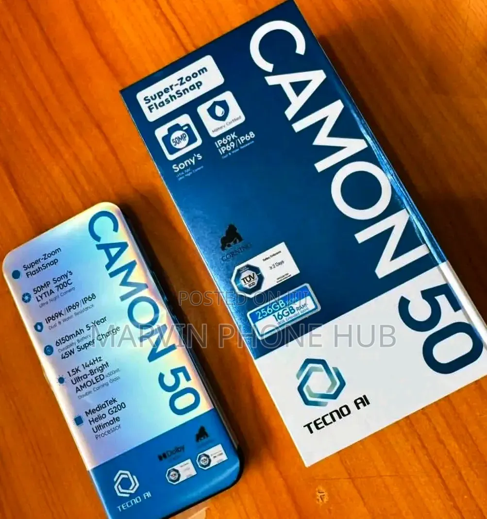 New Tecno Camon 50 256 GB Black