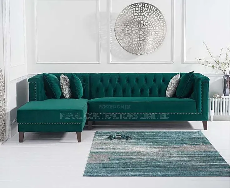 Sofas/Modern Buttoned L Sofas in Any Colour/Material From 1,600,000/-