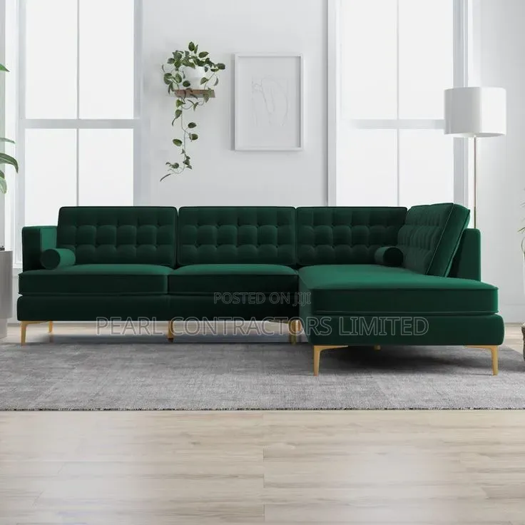 Sofas/Modern Buttoned L Sofas in Any Colour/Material From 1,600,000/-