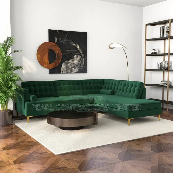 Sofas/Modern Buttoned L Sofas in Any Colour/Material From 1,600,000/-