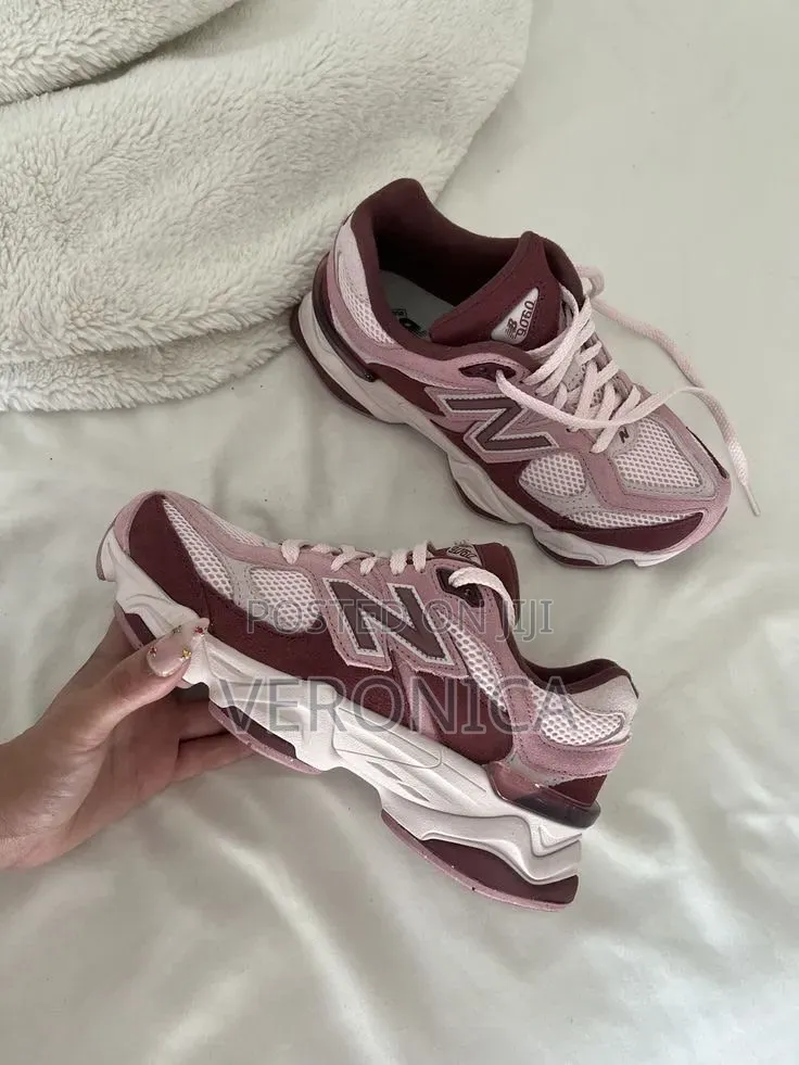 New Balance 9060 Pink Burgundy Sneakers Ladies Size 37-40