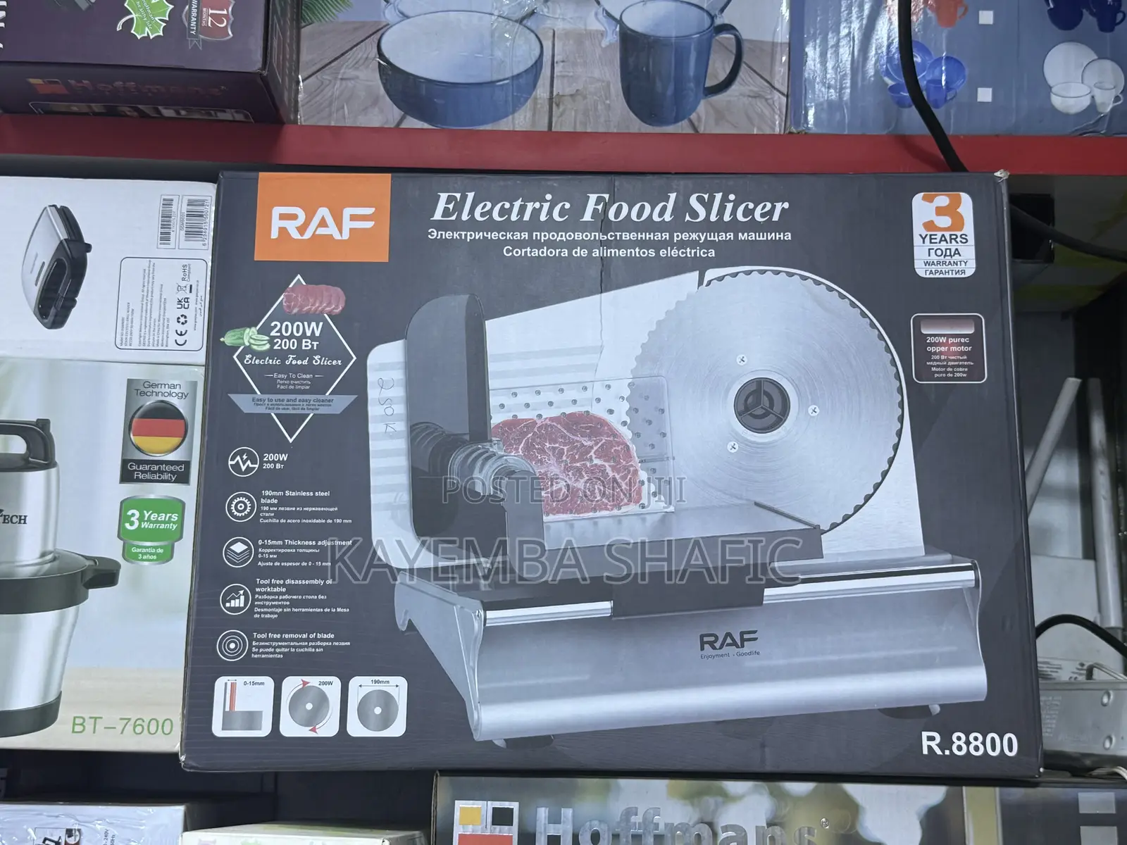 Original RAF R.8800 Electric Food Meat Slicer - 200W (New)