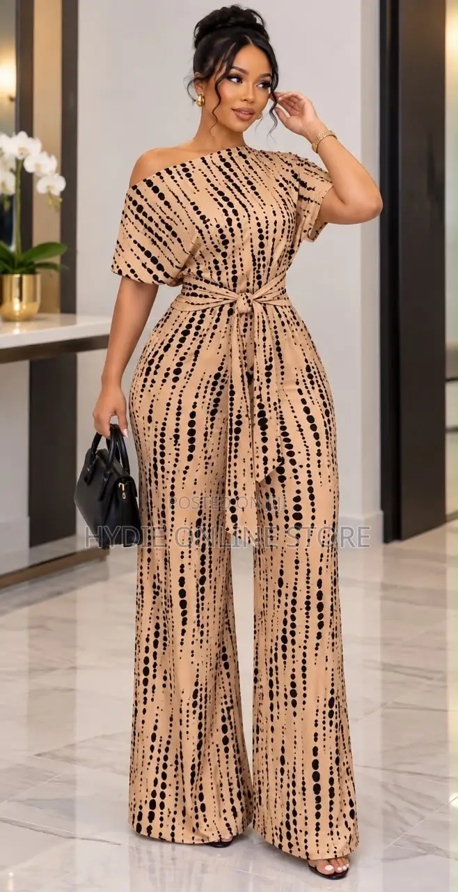 Trendy Animal Print Short-Sleeved Jumpsuit