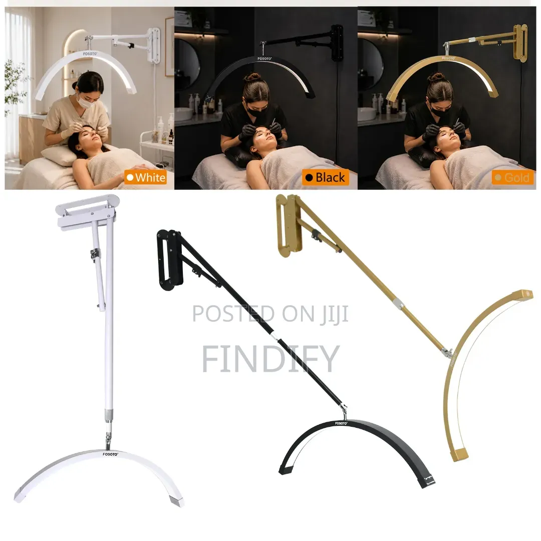 Wall Mounted Half Moon Light Lamp for Lashes With Phone Holder