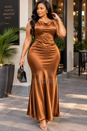 Satin Sleeveless Mermaid Long Dress