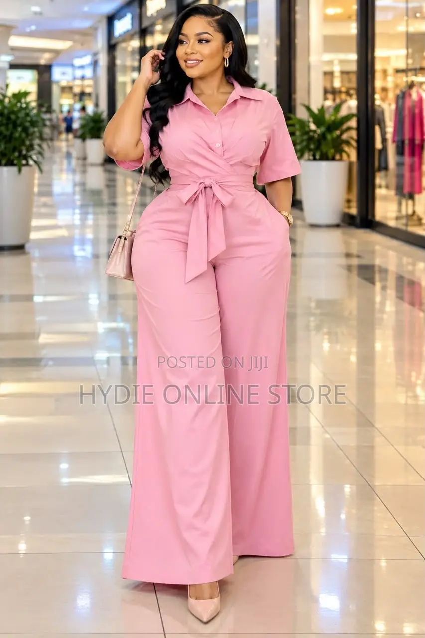Elegant Satin Short-Sleeved Jumpsuit