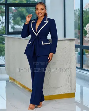Classic White Striped Office Suit