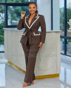 Classic White Striped Office Suit