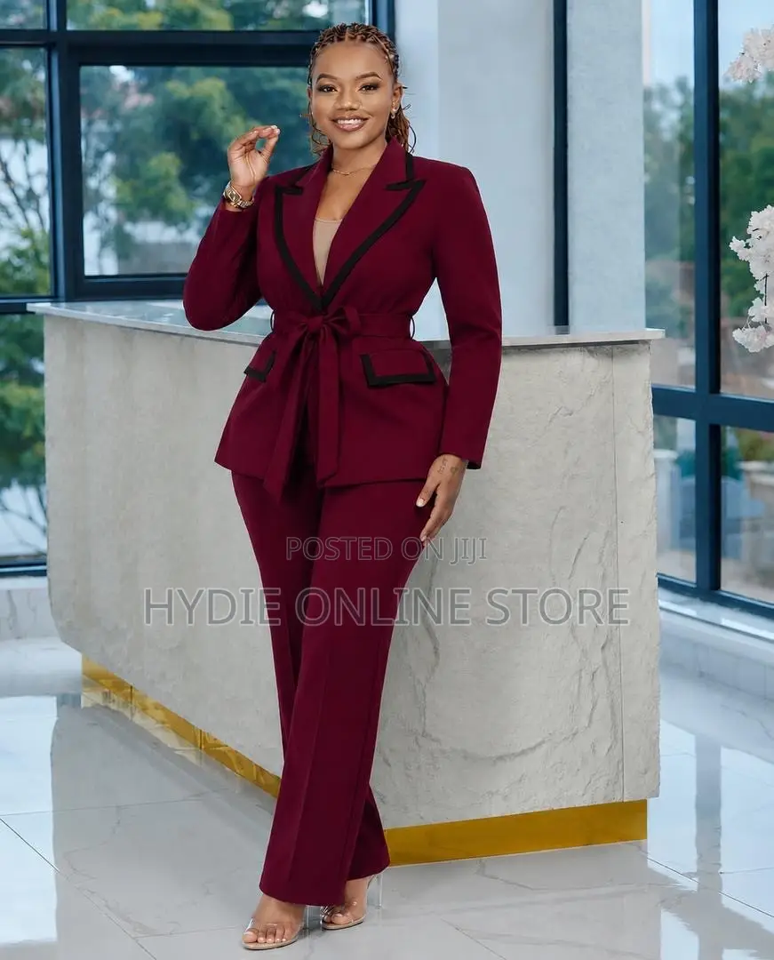 Classic White Striped Office Suit