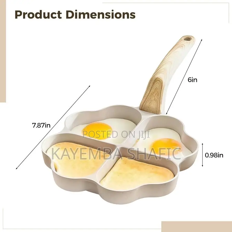 4-Hole Non-Stick Heart Shaped Breakfast Egg Pancake Pan