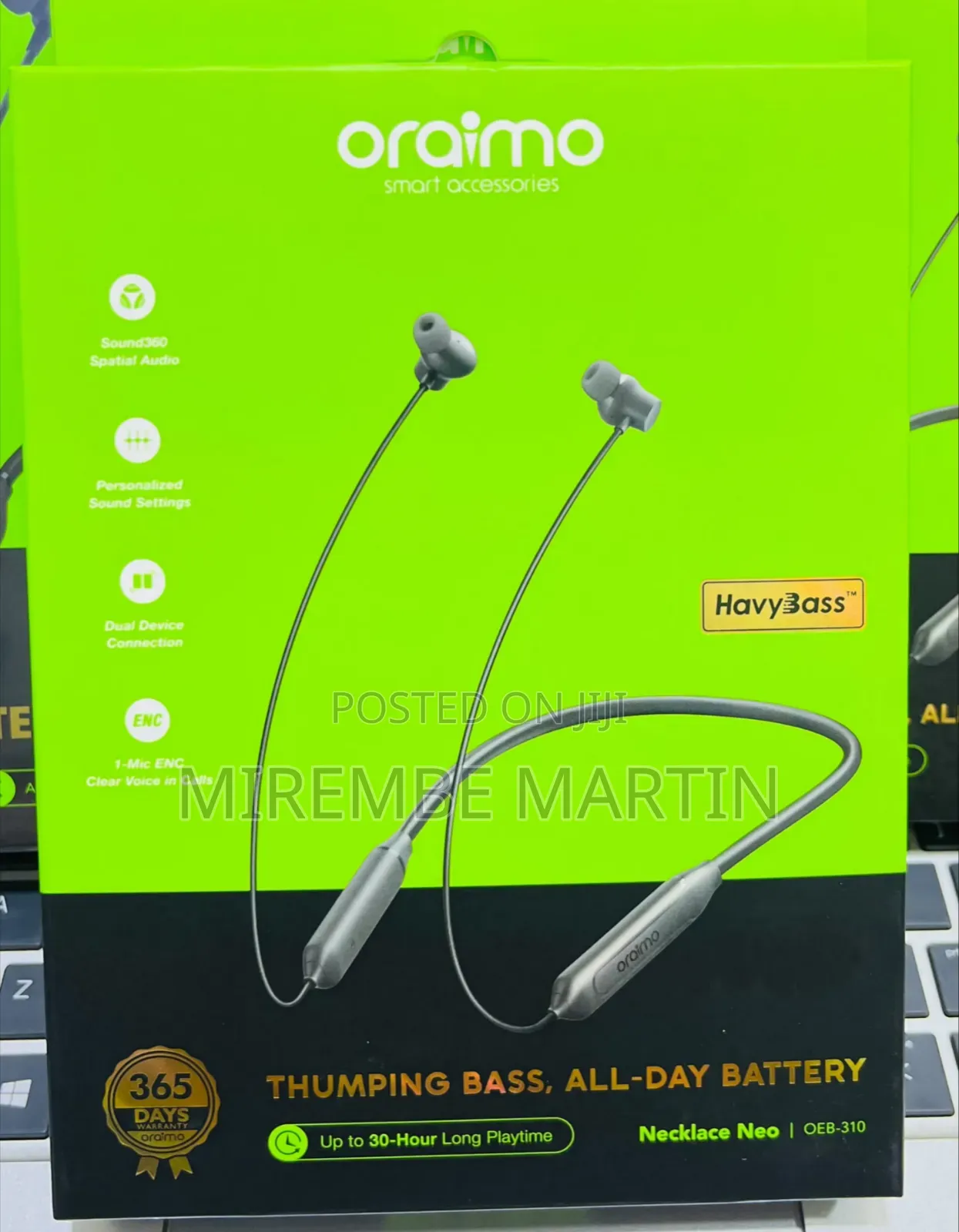 Oraimo Necklace Neo | Upto 30hrs Playtime | HeavyBass -