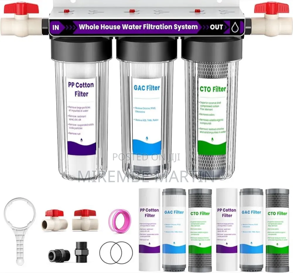 3-Stage Whole House Water Filtration Unit.