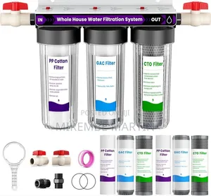 3-Stage Whole House Water Filtration Unit.