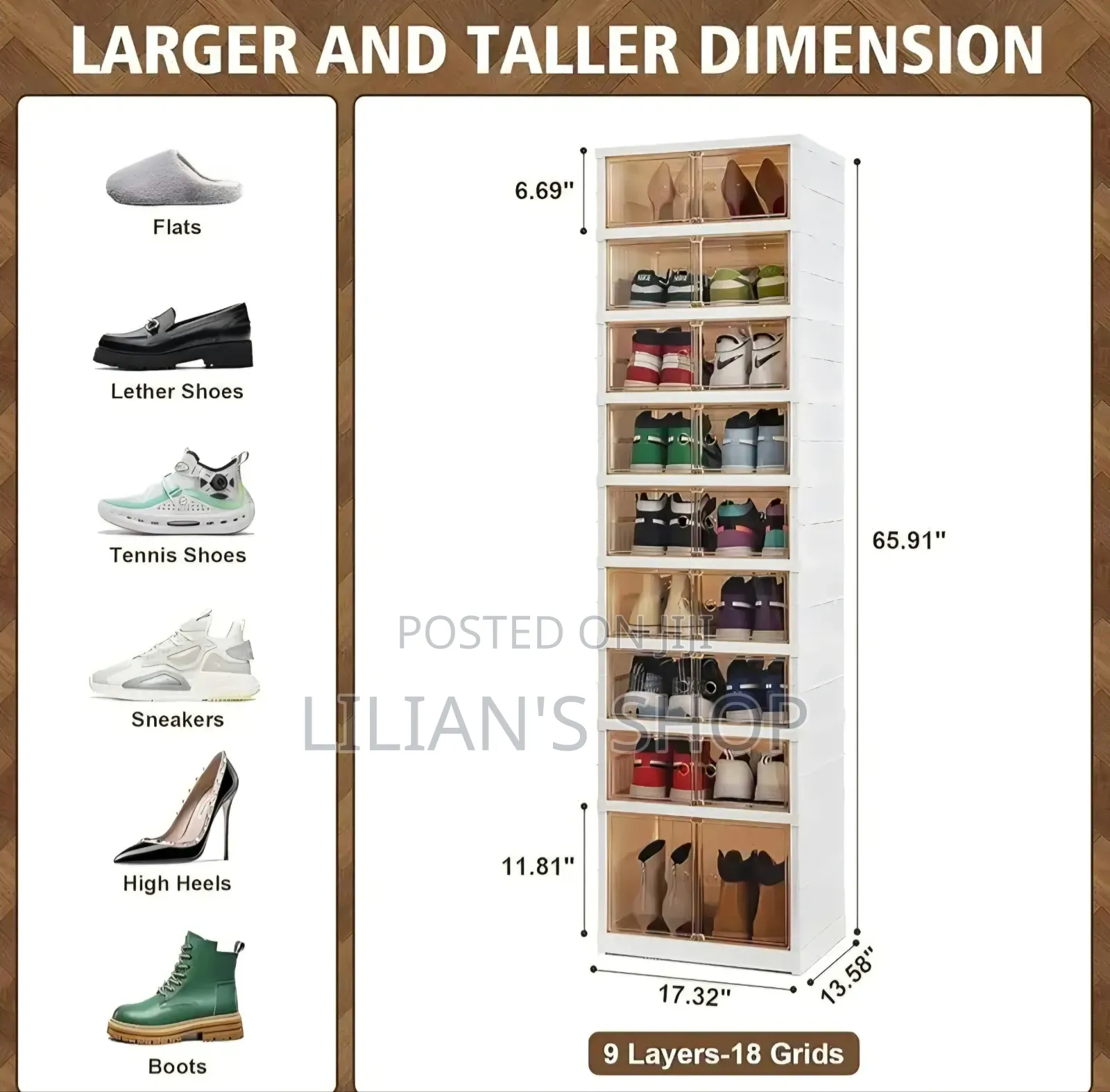 Shoe Rack 9 Layer Foldable Shoe Box