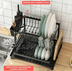 2-Tier Multifunctional Bowl and Dish Drying Rack