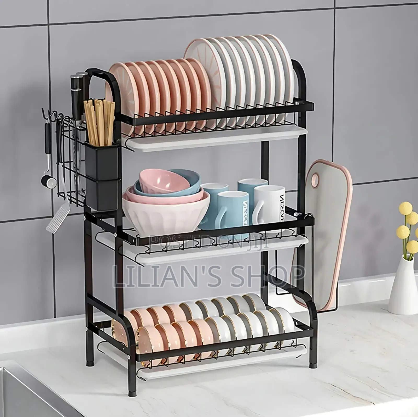 3 Tier Extra Large Carbon Steel Dish Rack