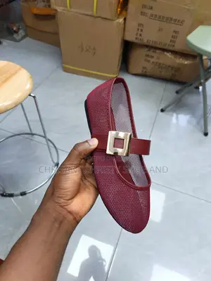 Breathable Mary Jane Flats With Gold Buckle