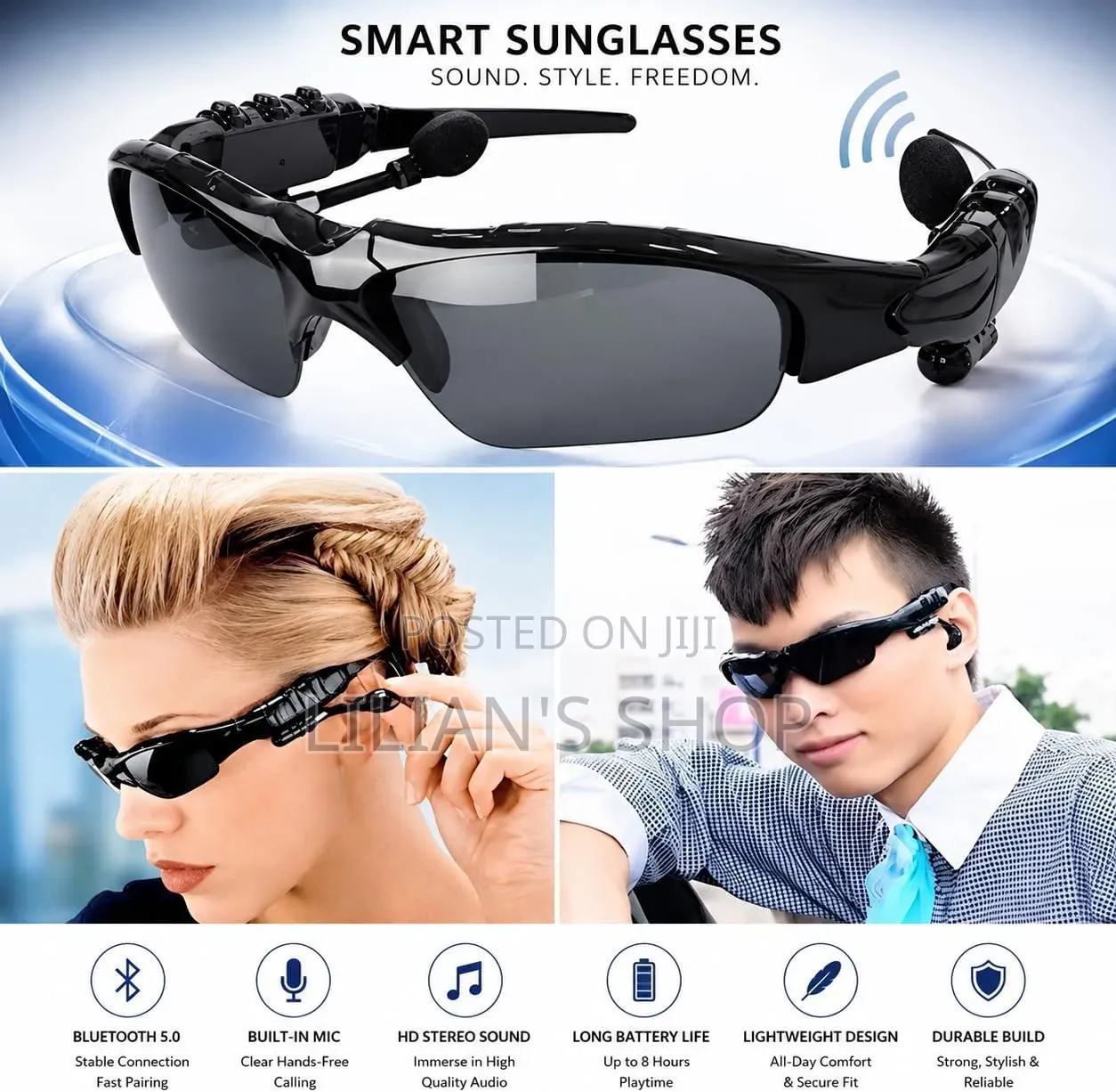 Wraparound Smart Bluetooth Audio Sunglasses