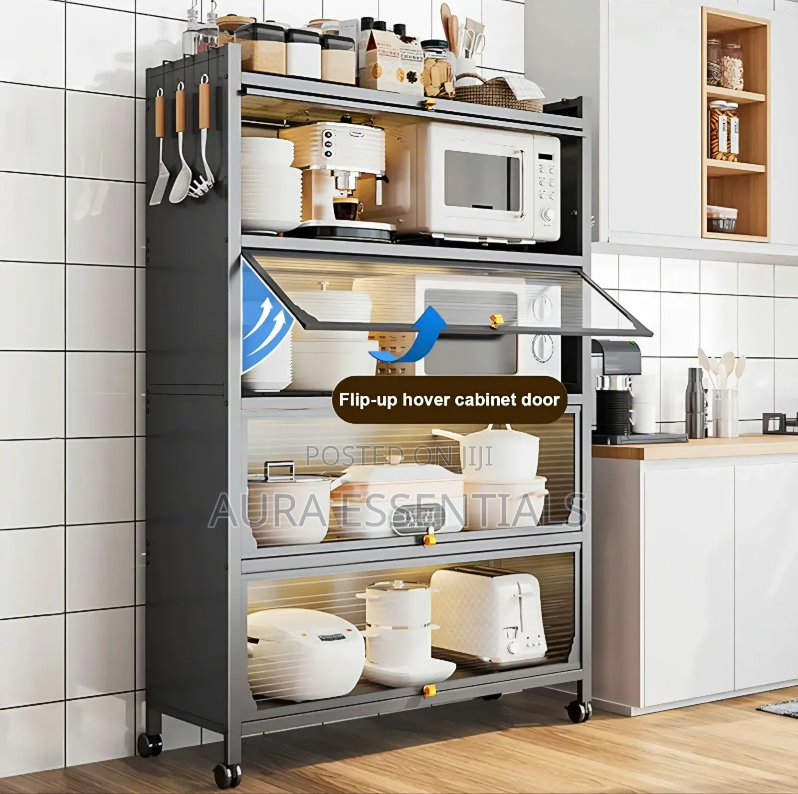 5 Tier Free Standing Kitchen Storage Shelf Rack