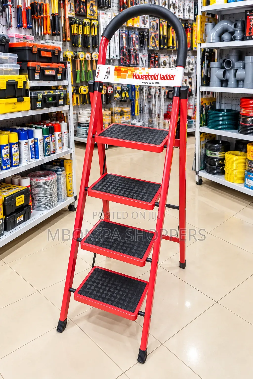 4-Step Household Folding Ladder – Strong Non-Slip