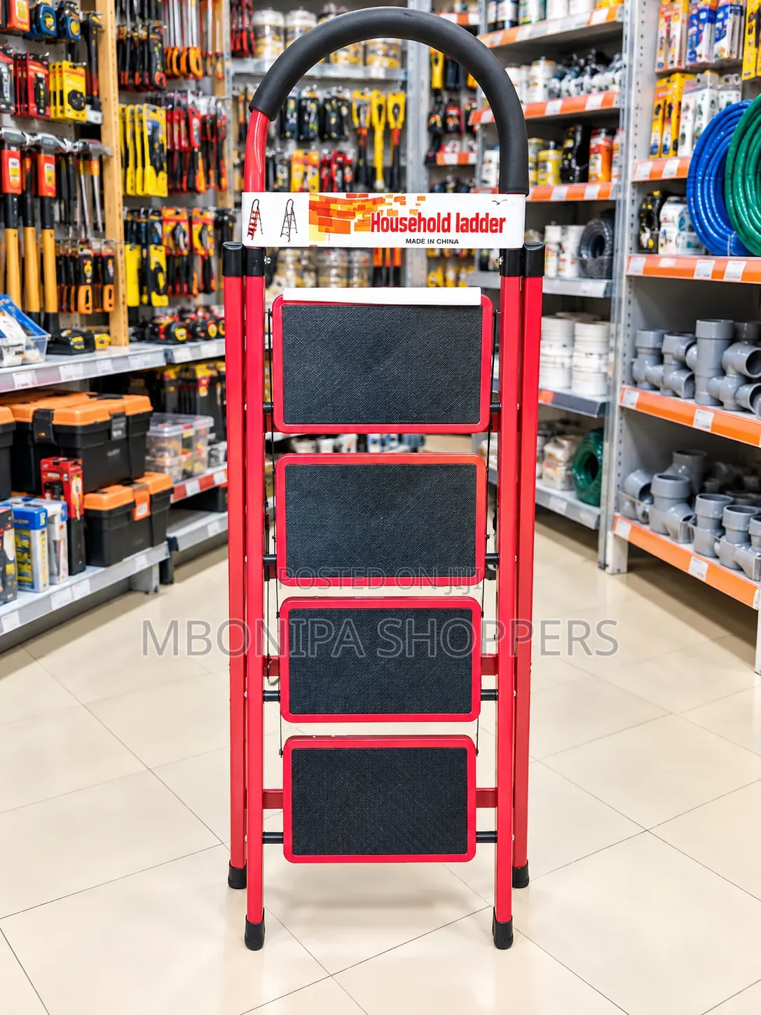4-Step Household Folding Ladder – Strong Non-Slip