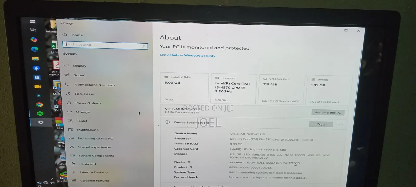 Desktop Computer HP 280 G6 8GB Intel Core i5 HDD 500GB