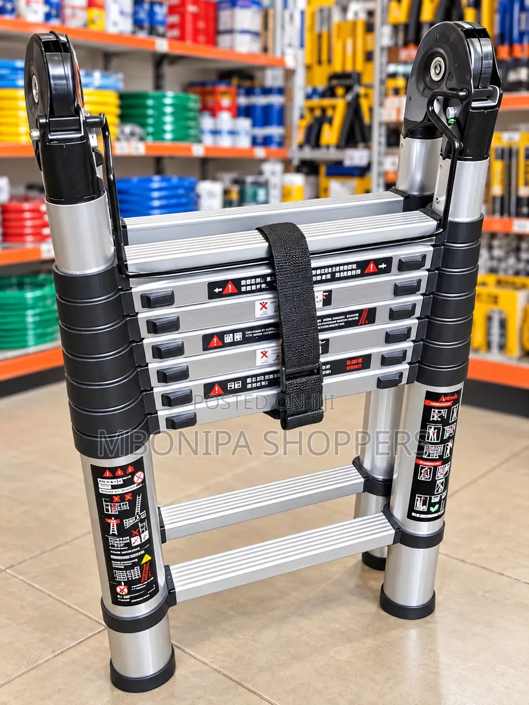6M / 18FT Double-Stand Telescopic Aluminum Ladder