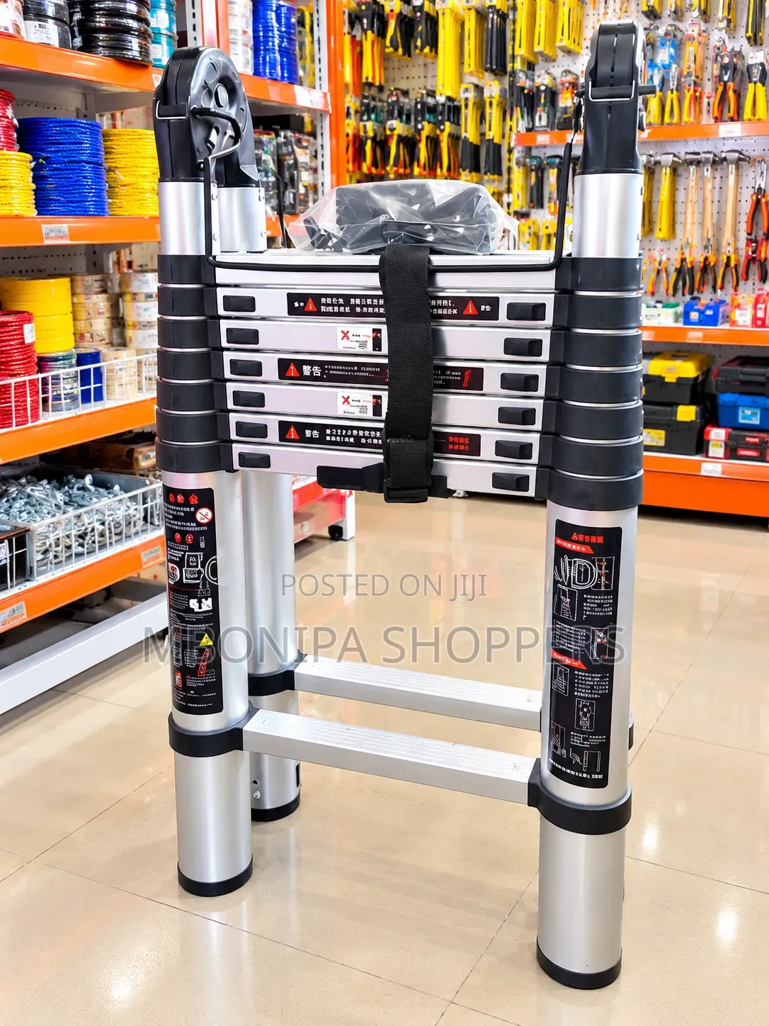 6M / 18FT Double-Stand Telescopic Aluminum Ladder