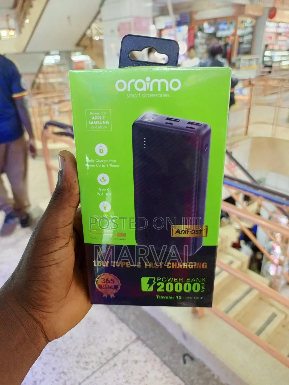 20,000mAh Large Capacity Oraimo Power Bank
