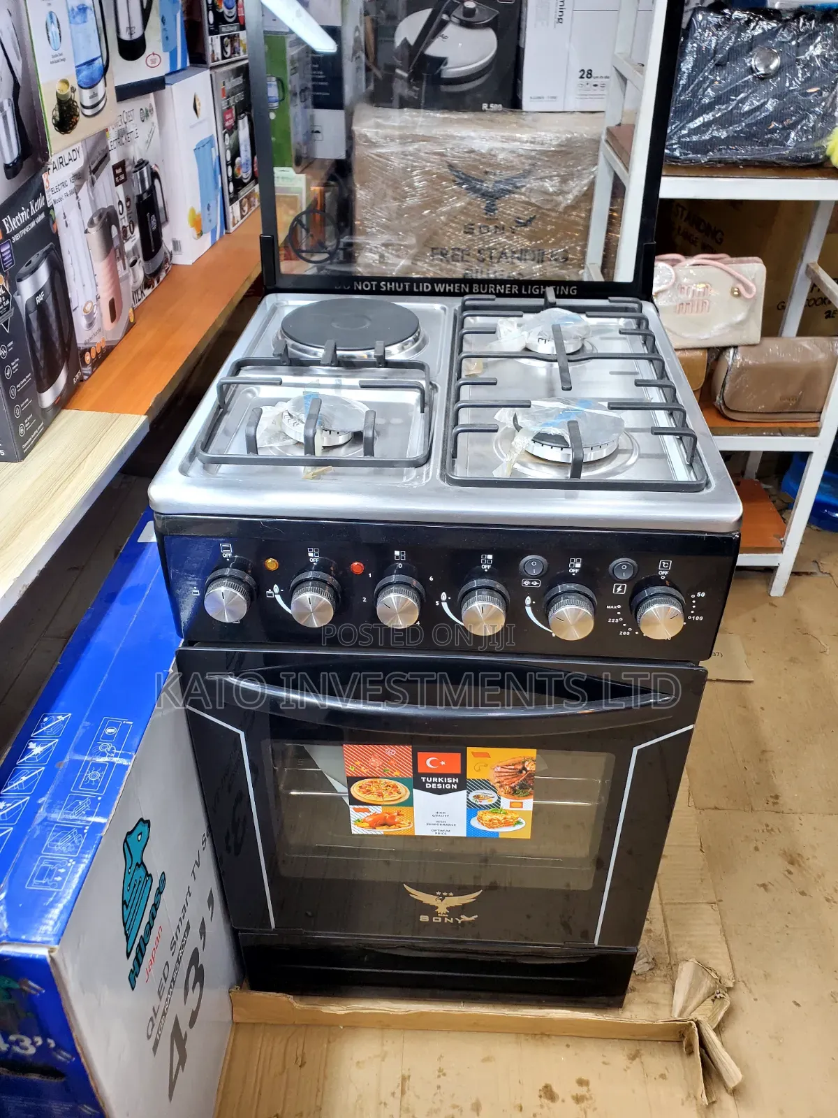 Sony 50x50cm Kitchen Cooker 3 Gas Burners and 1 Electric Hotplate