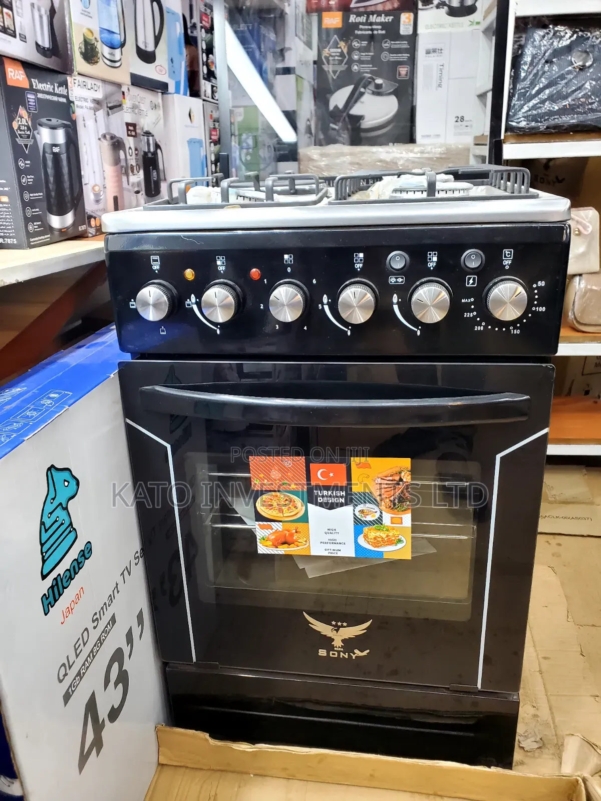 Sony 50x50cm Kitchen Cooker 3 Gas Burners and 1 Electric Hotplate