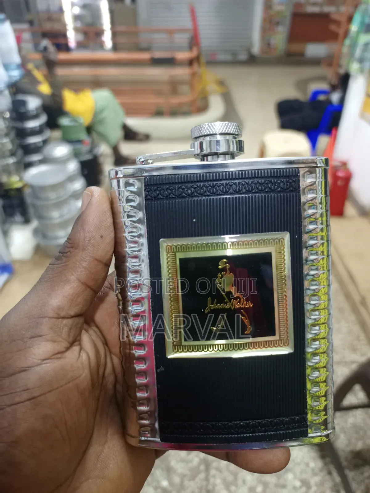 Johnnie Walker-Branded Stainless Steel Hip Flask