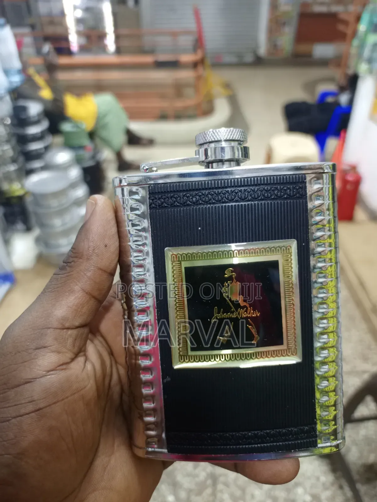 Johnnie Walker-Branded Stainless Steel Hip Flask