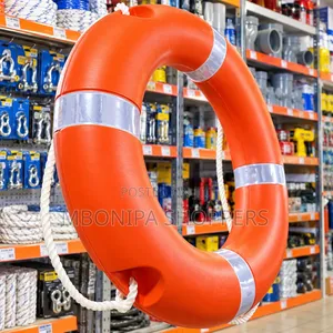 Heavy-Duty Orange Lifebuoy Ring With Safety Rope