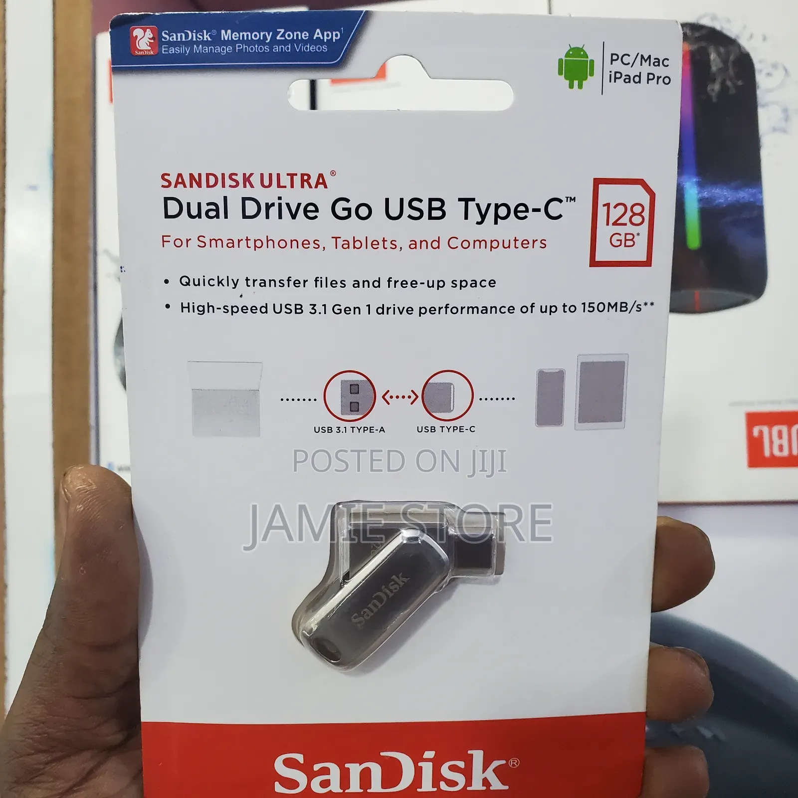 Dual Flash Sandisk 128gb/Type-C to USB Flash 128gb