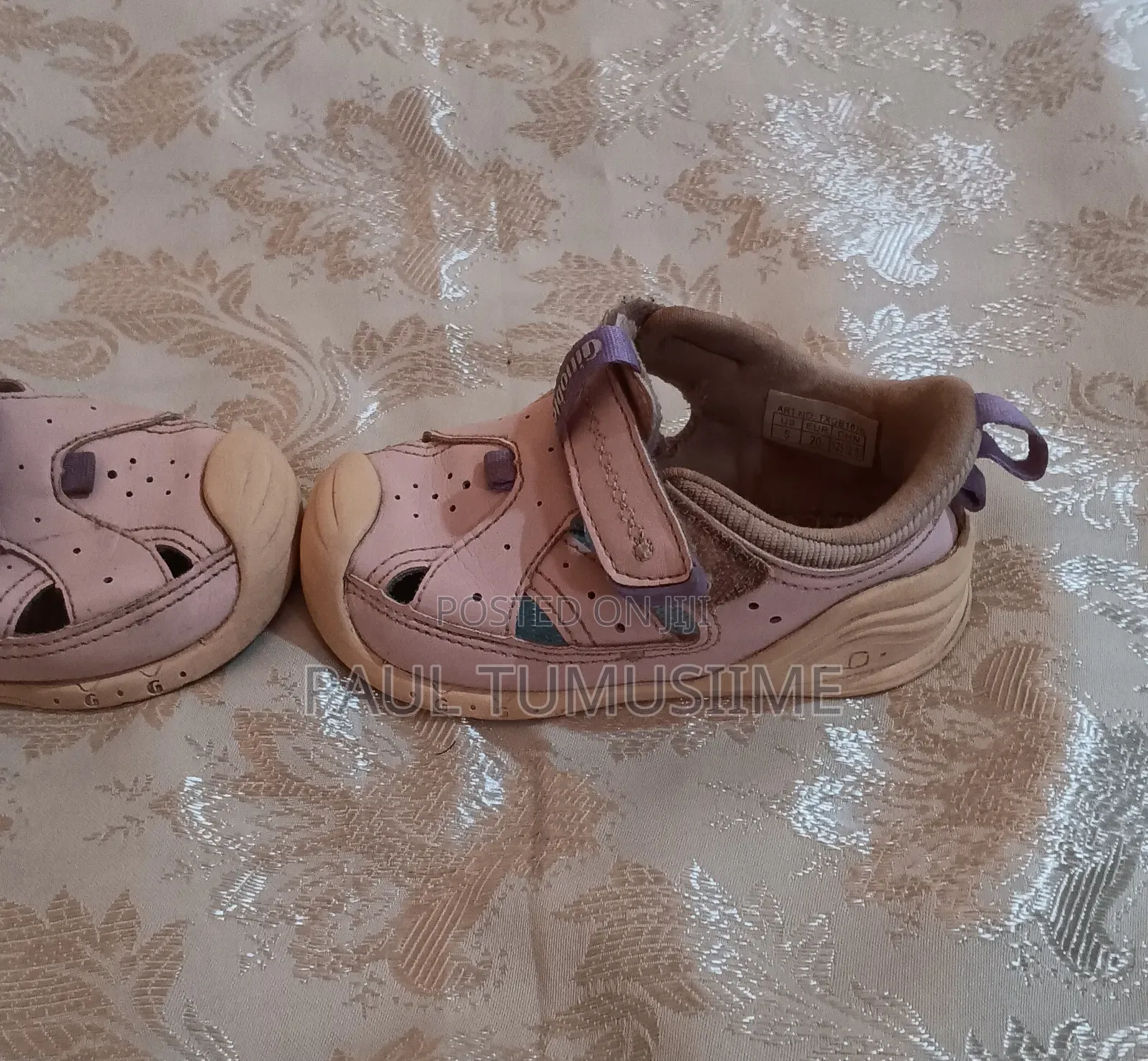 Gimo Baby Girls' Pink Purple Closed-Toe Strap Sandals