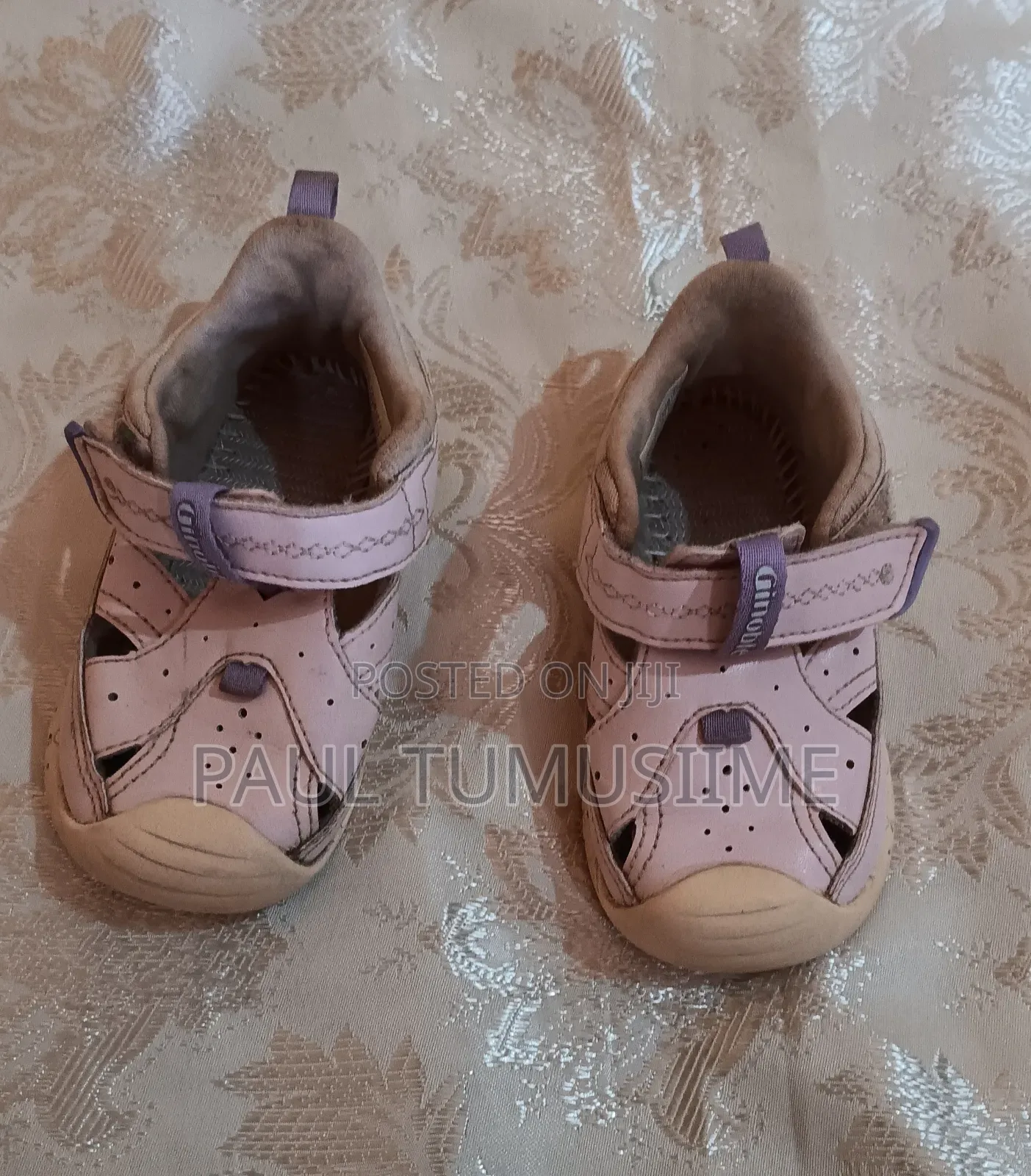 Gimo Baby Girls' Pink Purple Closed-Toe Strap Sandals