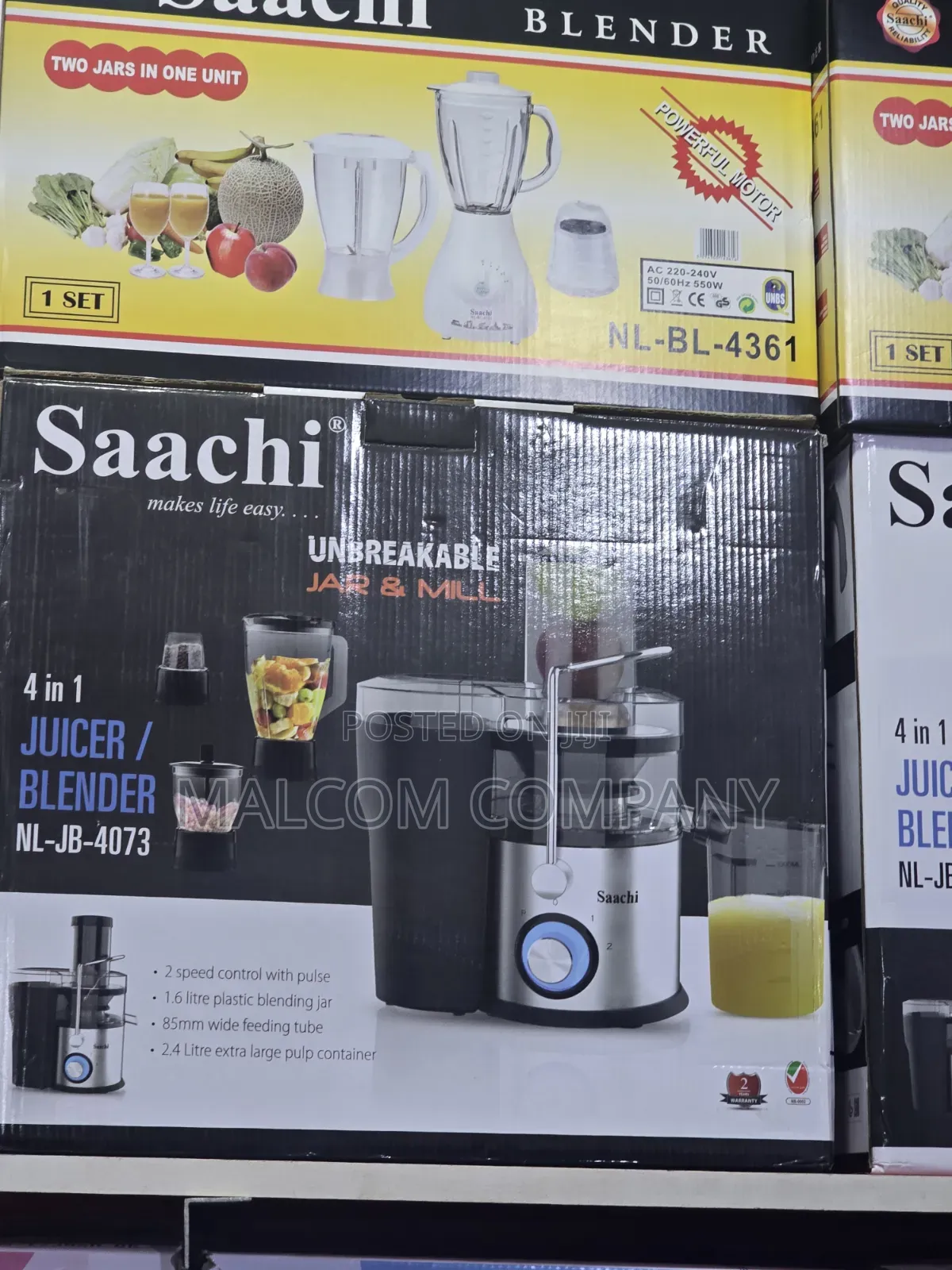 Saachi 4-in-1 Juicer Blender– 2-Speed Juice Extractor Food Processor