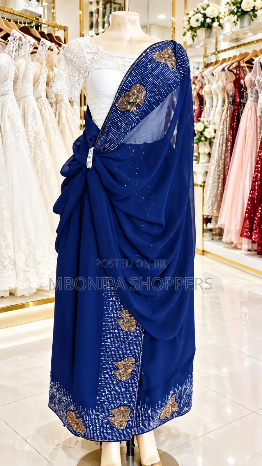 Elegant Navy Blue Mushanana – Stylish Traditional Outfit