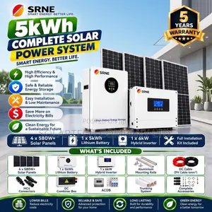 SRNE 5kW Complete Solar System – 5kWh Battery 4×580W Panels