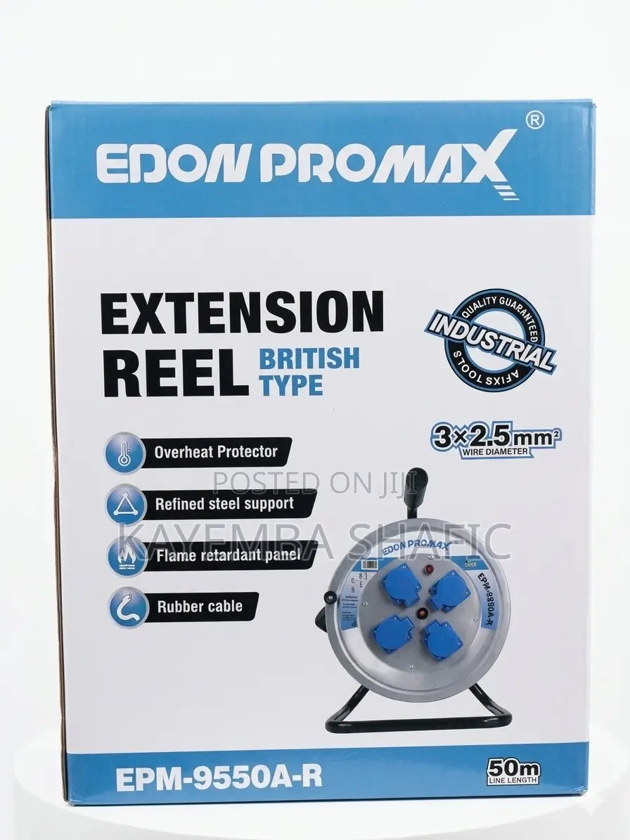 Edon Promax 50m Heavy Duty Industrial Extension Cable Reel 2.5mm2