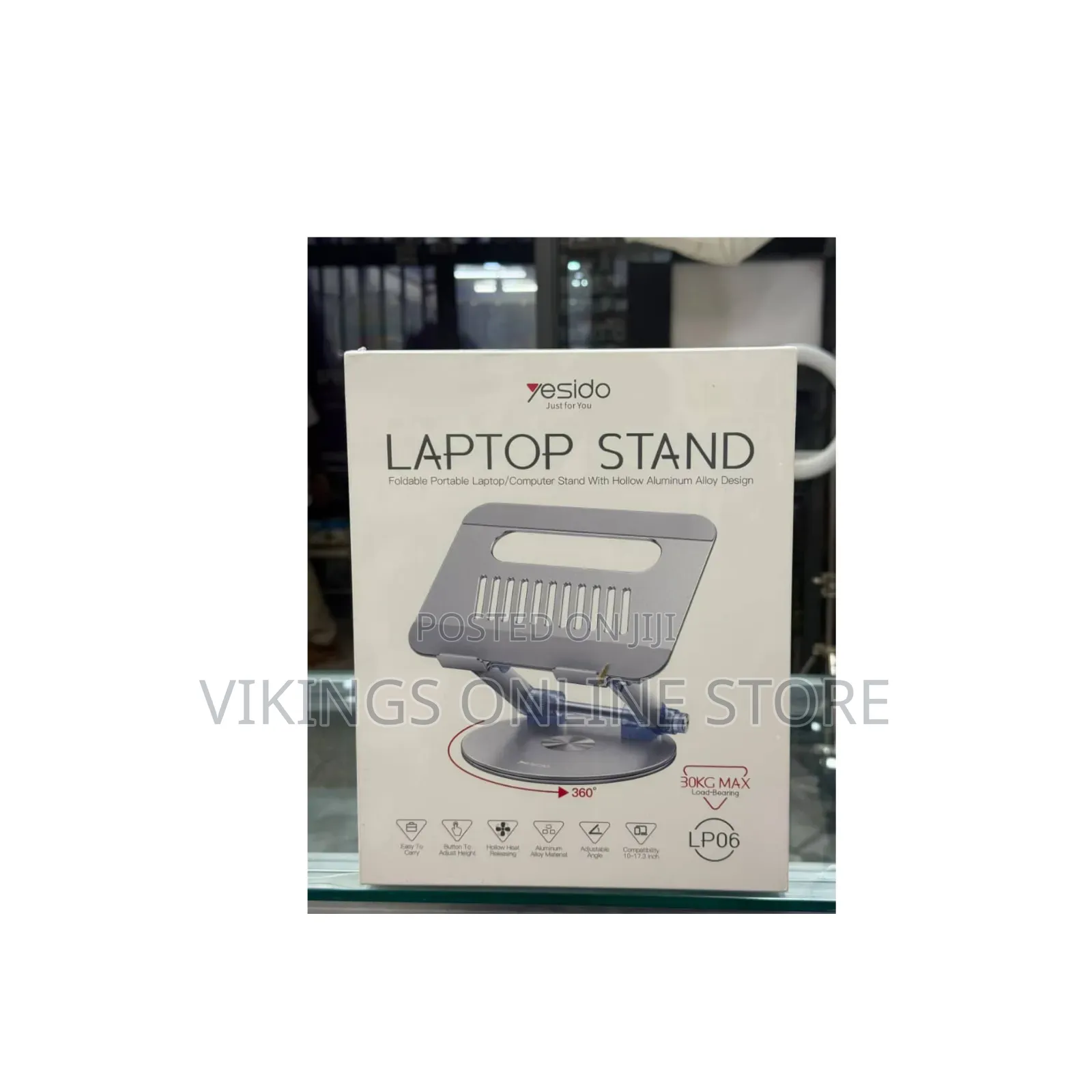 YESIDO LP06 Laptop Stand – 360° Rotating Aluminum Alloy, Foldable