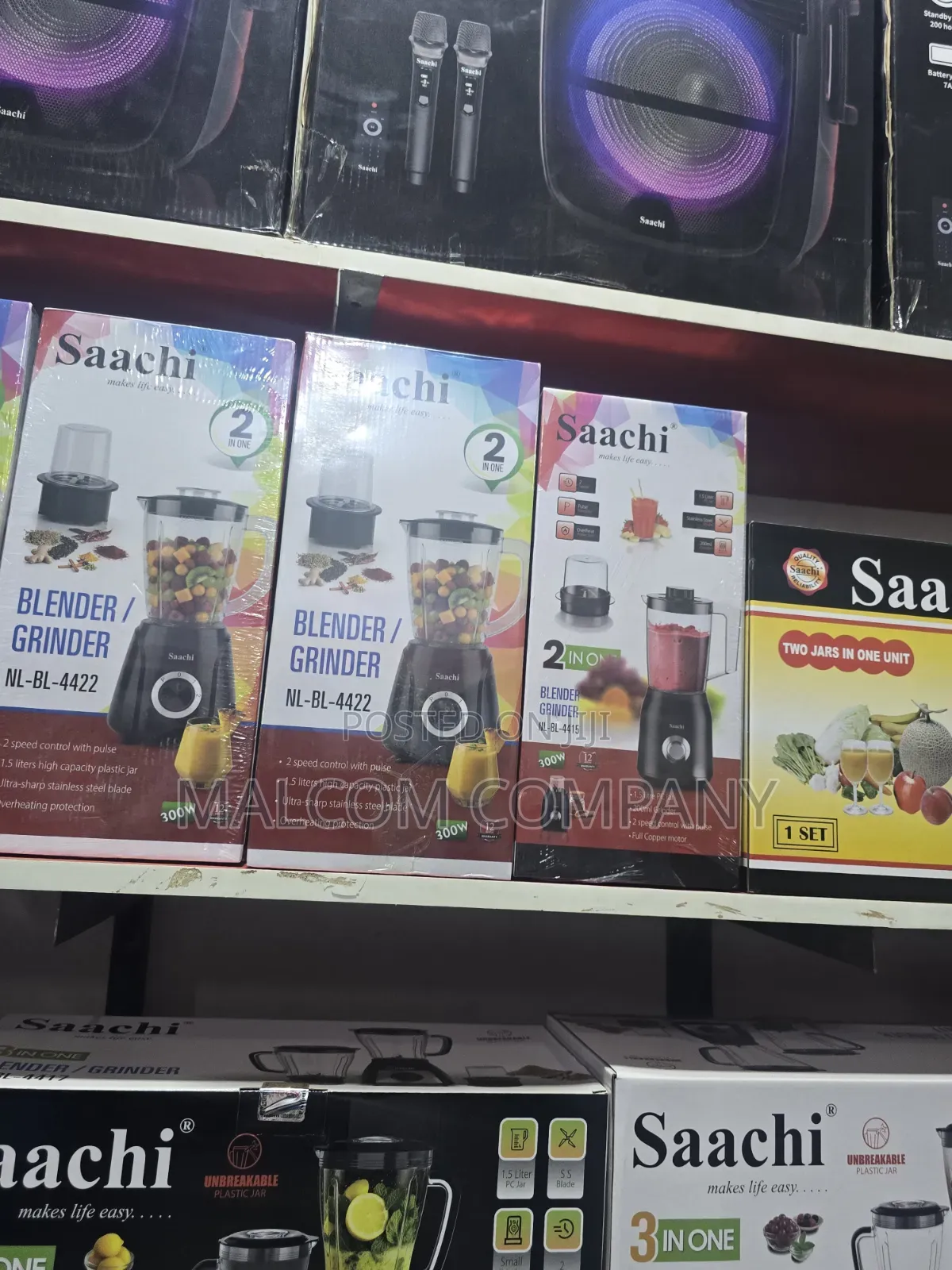 Saachi Blender Grinder 300W 1.5L 2-in-1 – NL-BL-4422 | Uganda