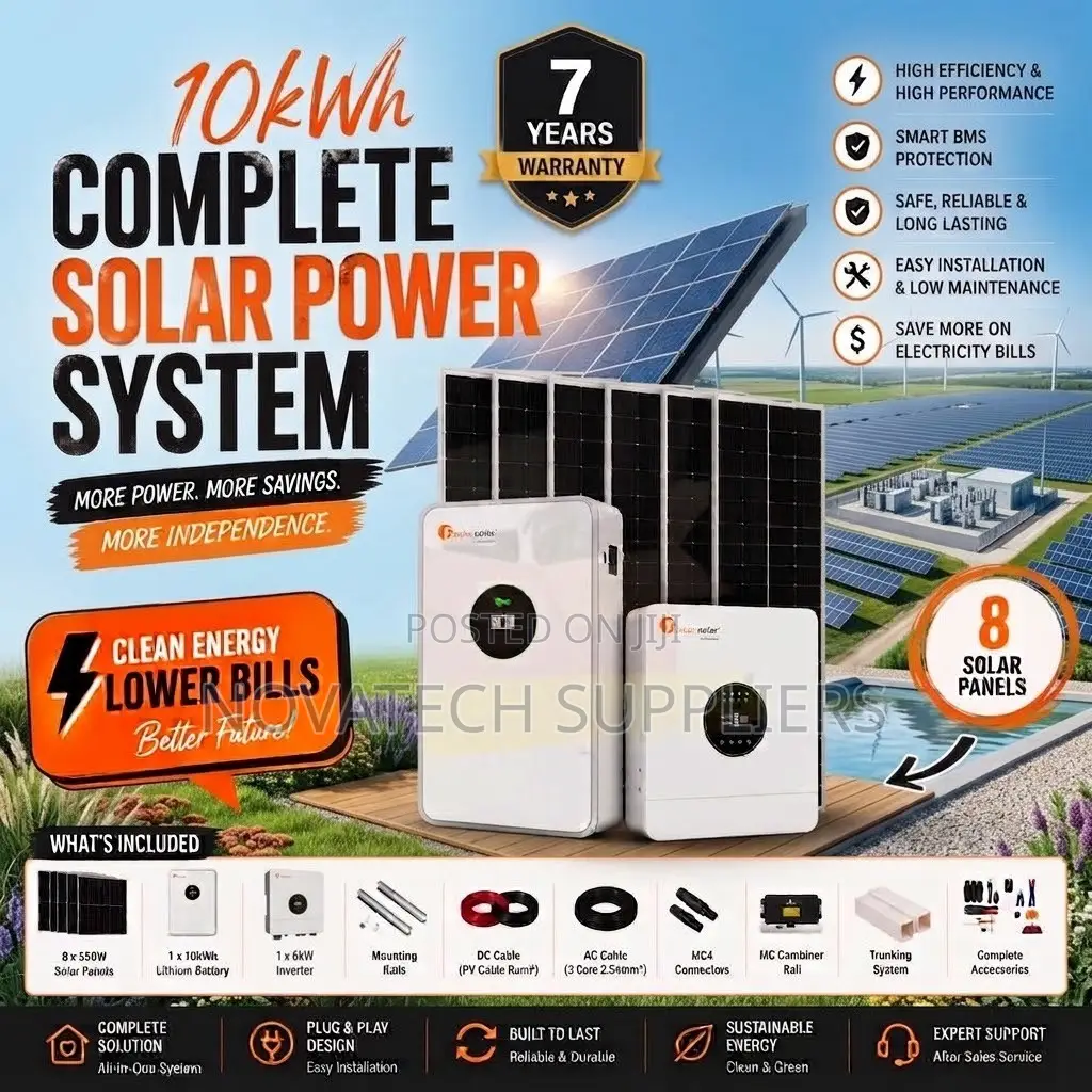 Premium 10kwh Solar Full System Installation With 6000-Cycle Battery