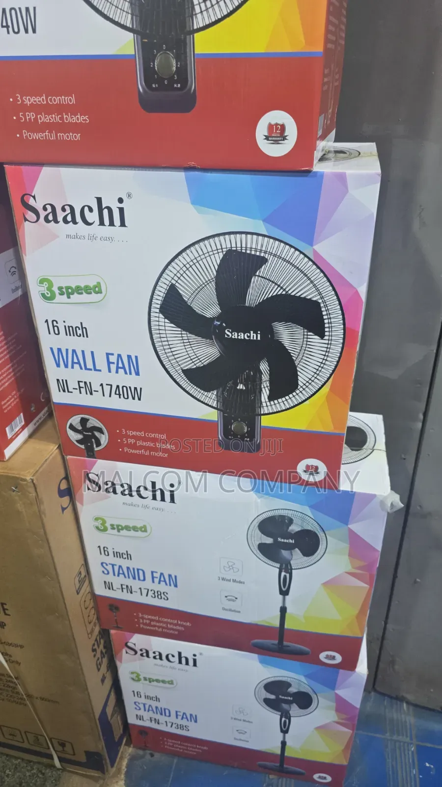 Saachi 16-Inch Wall Fan 3-Speed – Buy 1 Get 1 Free | Uganda