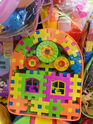 Colorful Interlocking Window and Gear Building Blocks